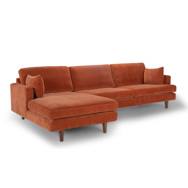 Canapé modulaire à méridienne rembourré Laguna, Orienté à gauche (vu de face), Rust Performance Chenille