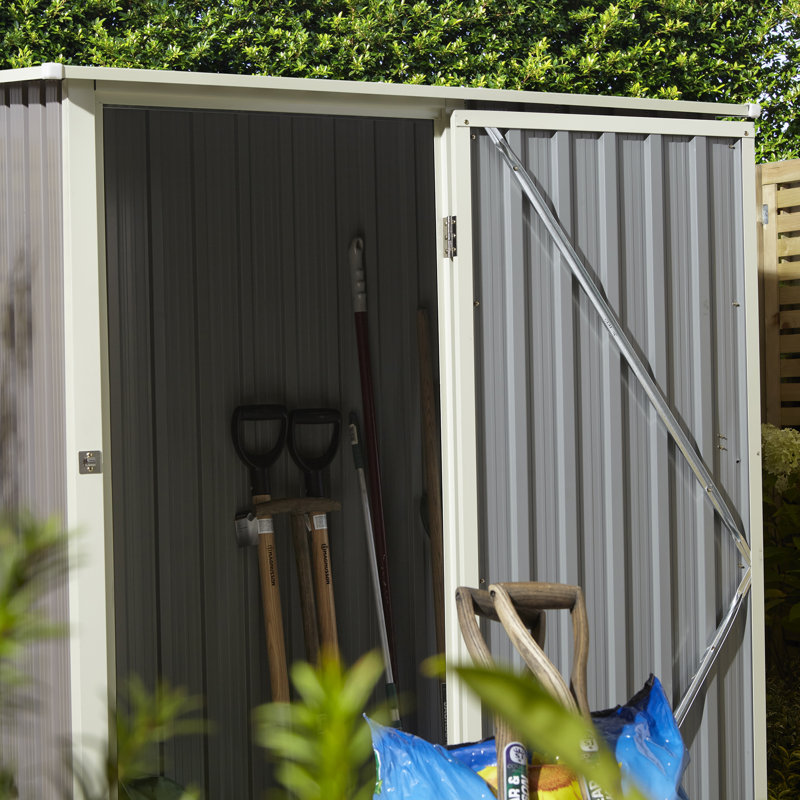 Rowlinson Trentvale 5X3 Metal Pent Shed, Light Grey