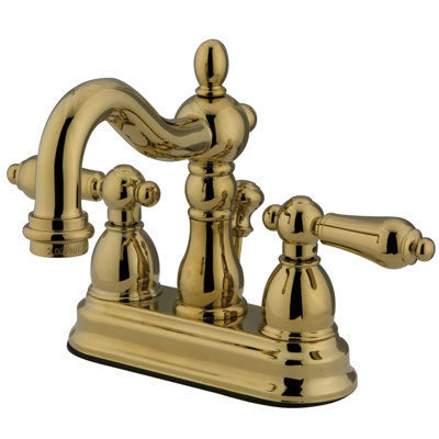 Robinet de salle de bain central à 4 poignées à fixation sur comptoir à 3 trous Kingston avec robinet escamotable en plastique Kingston
