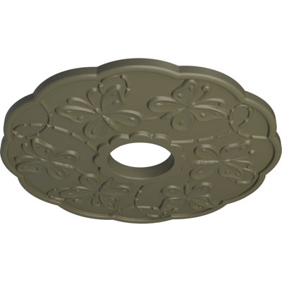 Médaillon de plafond Endurathane Hamilton, DE 17 3/8 po x P 1 3/4 po (convient aux auvents jusqu'à 3 3/4 po), finition or Flash peinte à la main