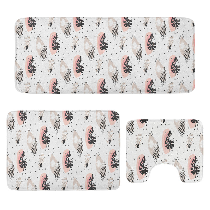  Ensemble de tapis de salle de bain 3 pièces Boho