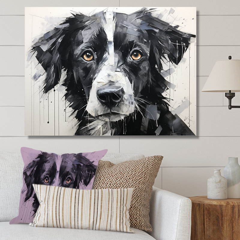 Sarabi, portrait de chien sur toile, Toile tendue, H 34 po x l 44 po x P 1,5 po