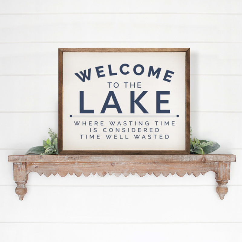 Welcome To The Lake - bleu, blanc, H 16 po x l 20 po