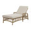 Lindenwold 1-Piece Wicker Patio Chaise Lounge With Beige Cushions