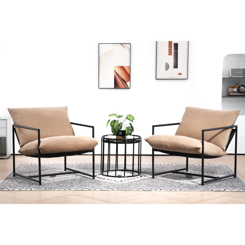 Daut Velvet Armchair, Camel Velvet