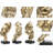 3-piece Abstract Gold Thinker Statues Figurines