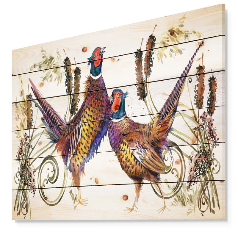 « group of oiseau », impression d’art graphique, H 15 po x l 20 po x P 1 po, Bois