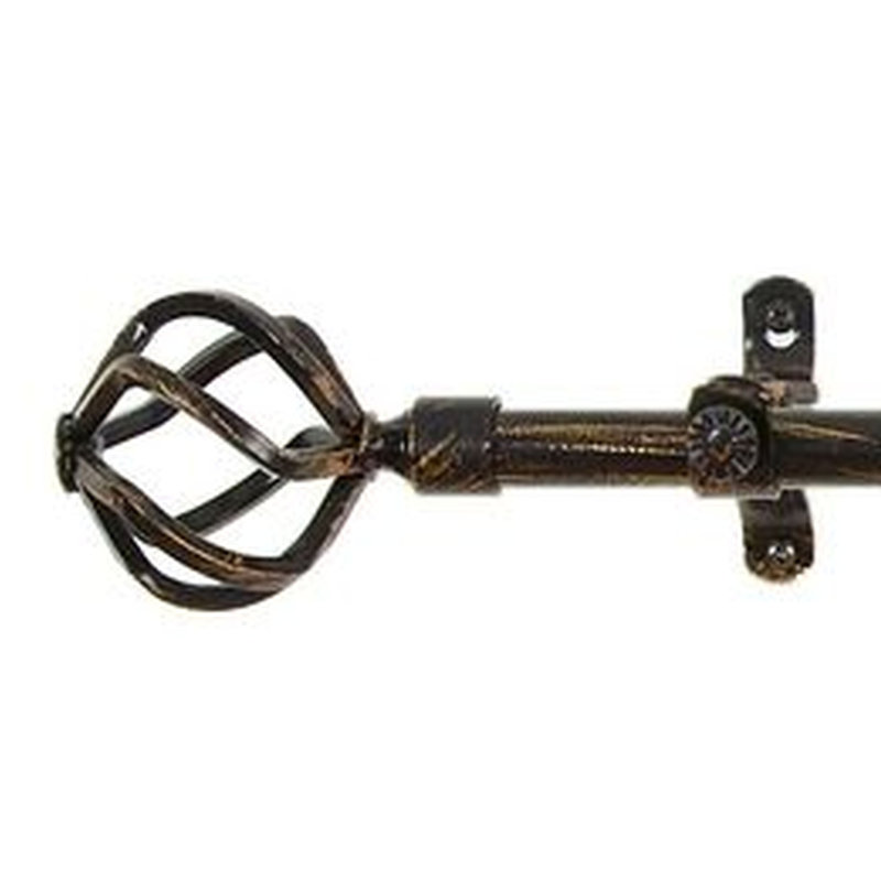 Annyssa Single Curtain Rod, 1" H x 120" W x 1" D, Black
