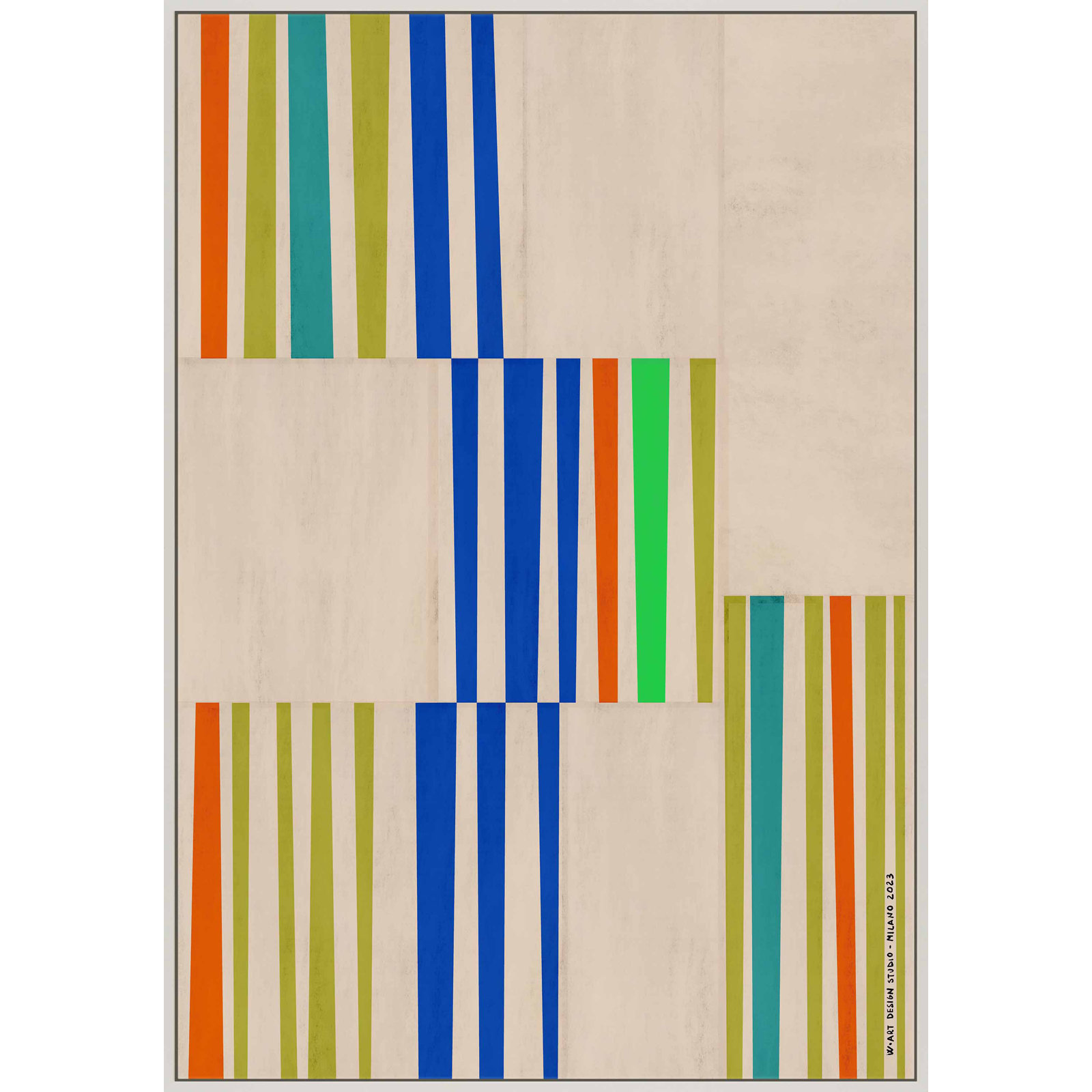 Abstract Assembly 1 by Romina Gadler, White Canvas Framed, 20" H x 14" W