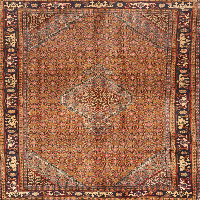 Tapis de corail/mehroon traditionnel Leysin, Carré 8 pi