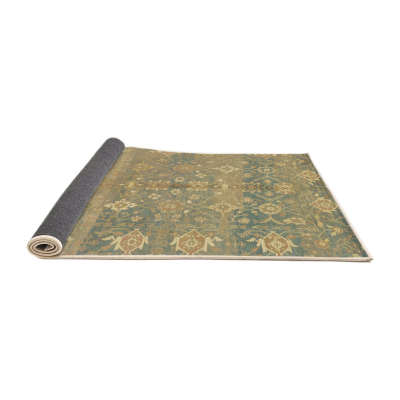 Tapis décoratif multicolore à motif abstrait, Rond 7 pi