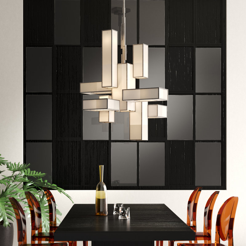 Perspectives 12 - Light Chandelier, Warm Muted Silver