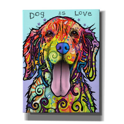 Dog Is Love by - Wrapped Canvas Print