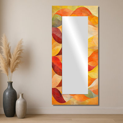 Feuille géométrique - Miroir abstrait pour décoration murale - imprimé sur métal