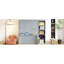 Lit escamotable double avec bureau et bibliothèque, gris