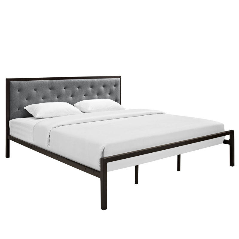 Lit en tissu Modway Mia, Gris, Très grand