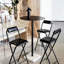 Tabouret pliant de 29,5 po de hauteur avec siège en cuir et structure en métal