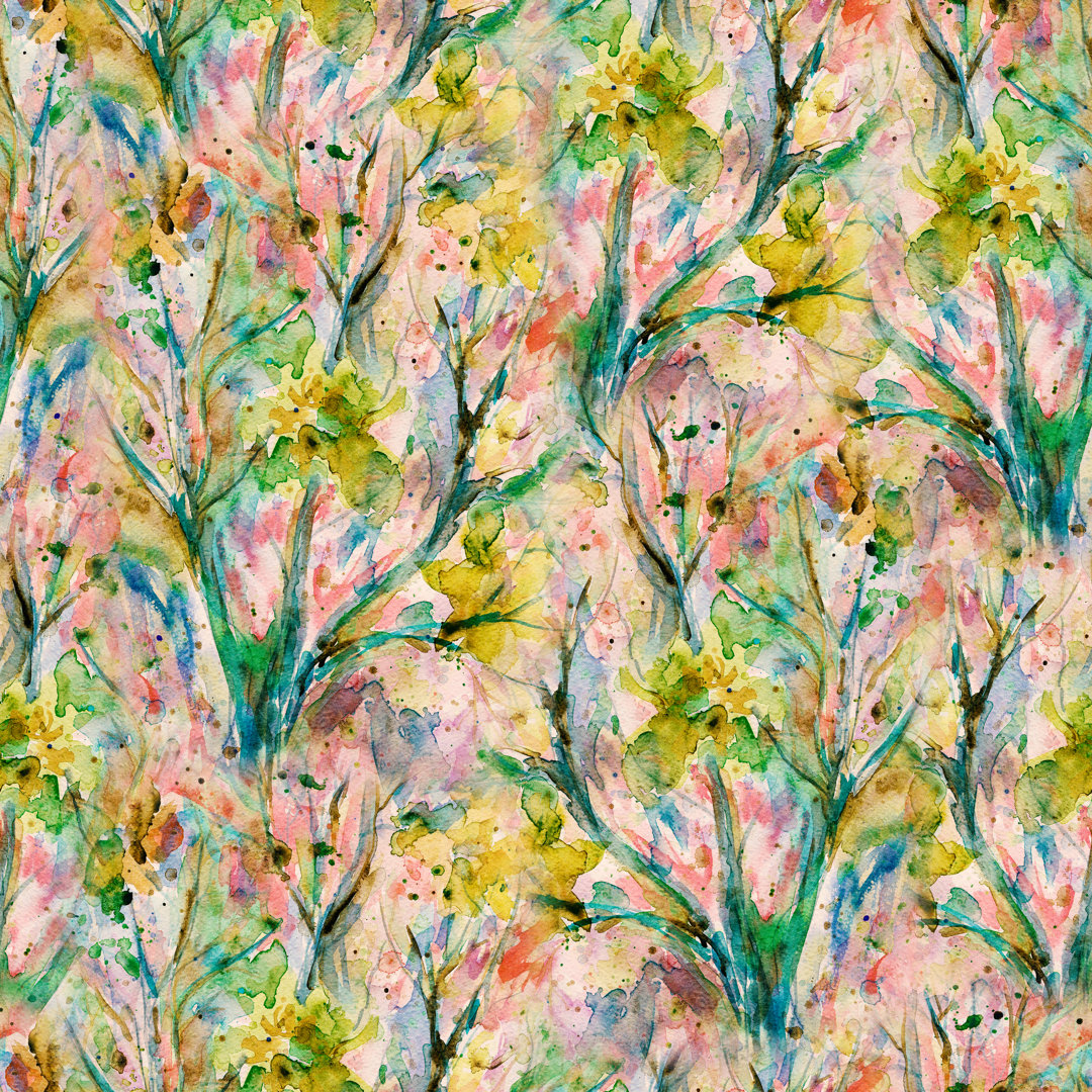 Floral Seamless Pattern von Geraskina Taisiya - Kunstdrucke auf Leinwand