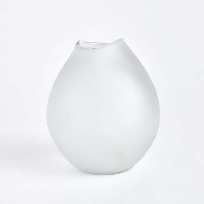 Glass Table Vase, 10" H x 9.5" W x 9.5" D