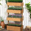 Jardinière orange à 4 niveaux - Boîte en bois pour jardin de fleurs d'extérieur