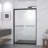 Double Sliding Shower Door With 8Mm Clear Tempered Glass, Matte Black Aluminum Frame, Stainless Steel Handle, - Crash Angle, Mute Operation For Bathroom Finish, Protection, Reversible