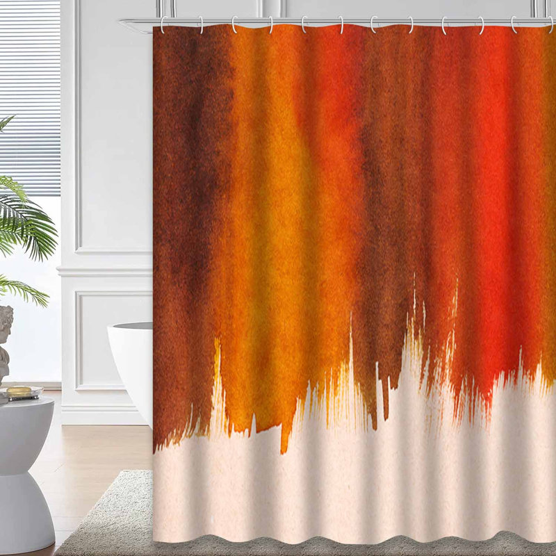 Rideau de douche abstrait avec aquarelle, L 72 po x l 72 po