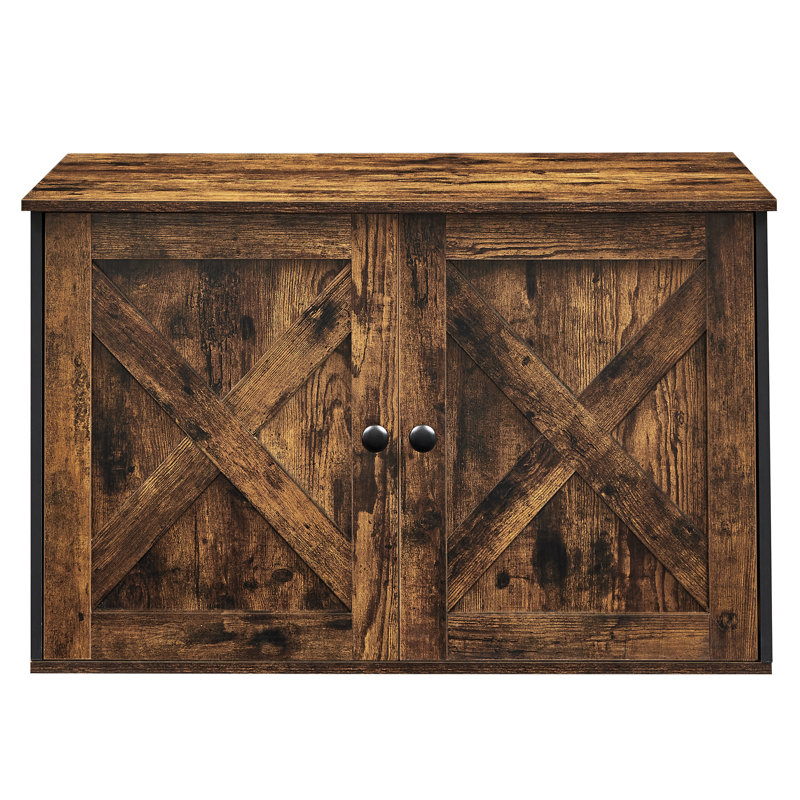 Litter Box Enclosure, Rustic Brown/Black