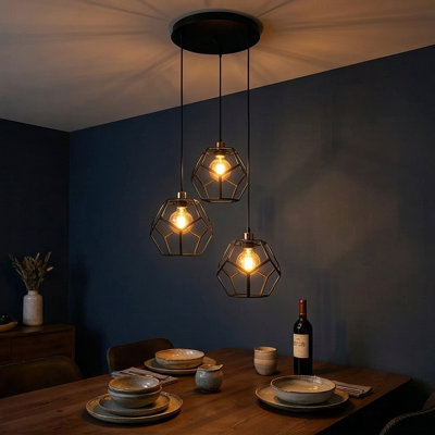 Luminaire suspendu cage 3 lumières Larkin