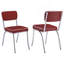 Chaises d'appoint rembourrées rouges et chromées (ensemble de 2)