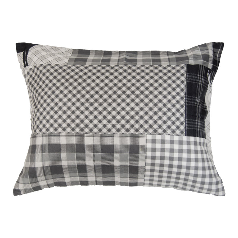 Gray Reversible Microfiber Full Comforter Set with Deer Motif