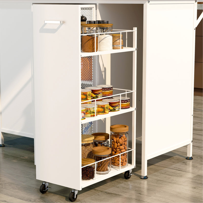 Îlot de cuisine avec espace de rangement, bar pour le petit-déjeuner avec panneau rabattable pliable, grandes armoires et tiroirs de rangement, grande table basse avec crochets
