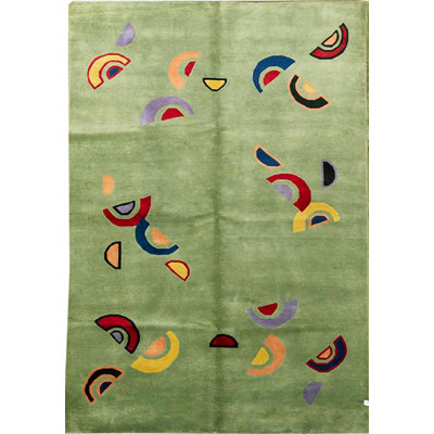 Tapis vert noué à la main de haute qualité