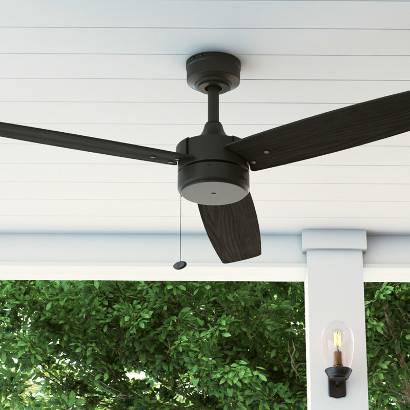 Journal Matte Black 52-Inch Ceiling Fan with Reversible Ebony and Teak Blades