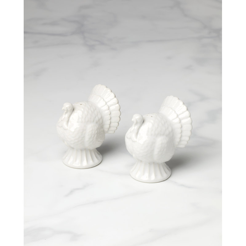 Lenox French Perle Carved Turkey Salt & Pepper Set