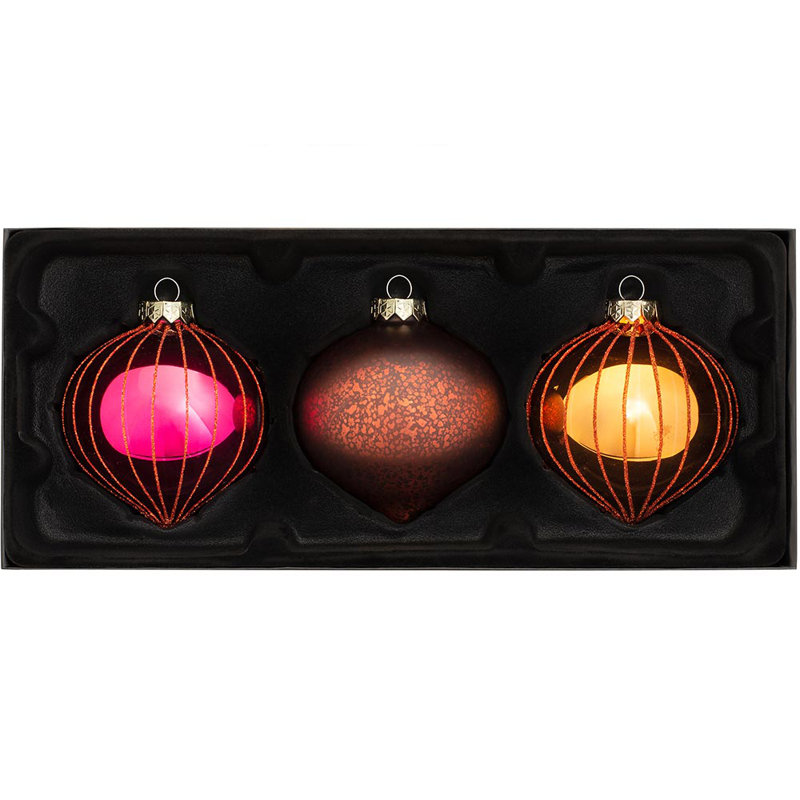 36.4cm Mixed Glass Ball Ornament, Burnt Orange/Brown/Gold