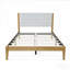 Structure de lit plateforme Mid-Century moderne avec tête de lit tapissier, support de lattes en bois massif, aucun sommier requis, assemblage facile-157606901-157606902
