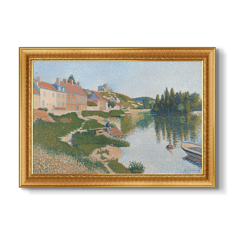 Les Andelys, Côte d'Aval, 1886-Paul Signac-Toile encadrée personnalisée, 16 po x 22 po, Toile avec cadre, Or vénitien orné