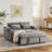 55.51 inch versatile foldable sofa bed in 3 lengths, modern sofa sofa sofa velvet pull-out bed, adjustable back and with USB port and ashtray and swivel phone stand-1679658277