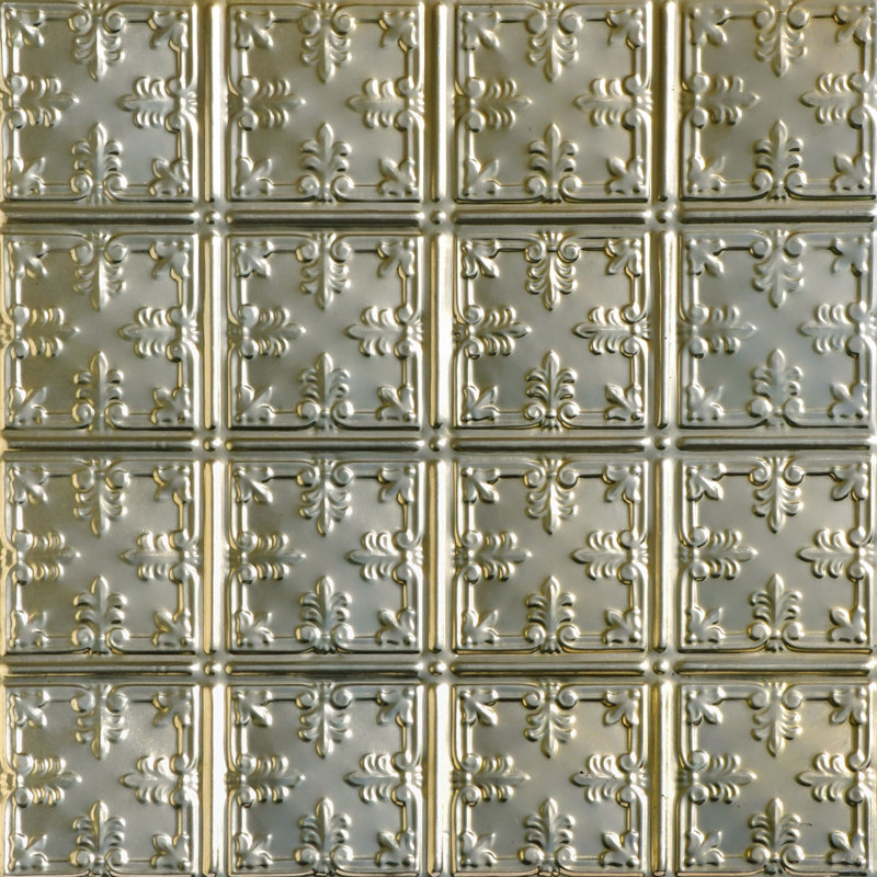 Tuile de plafond cloutée en fer 2 pi x 2 pi Florentine, Pépite d'or