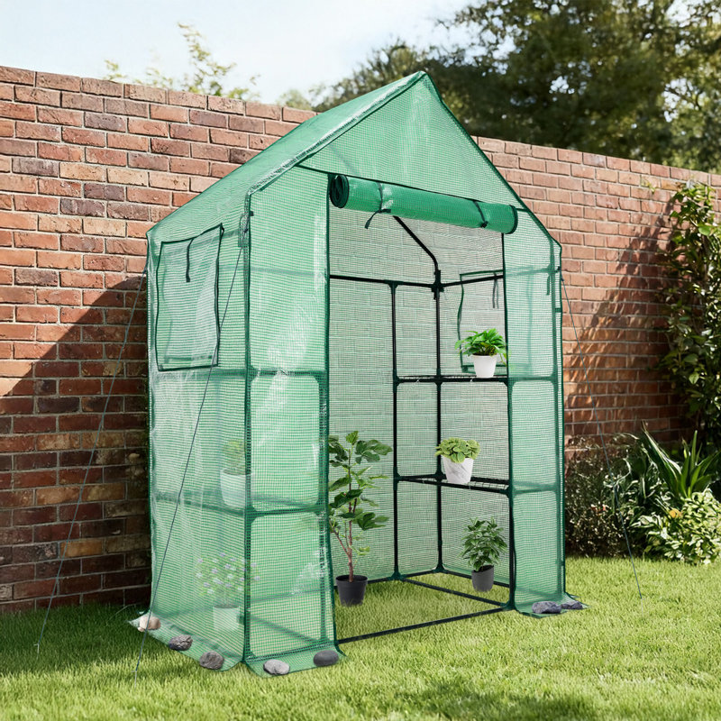 Aoodor Walk-in Greenhouse with 4 Shelves, 4.7' W x 2.5' D