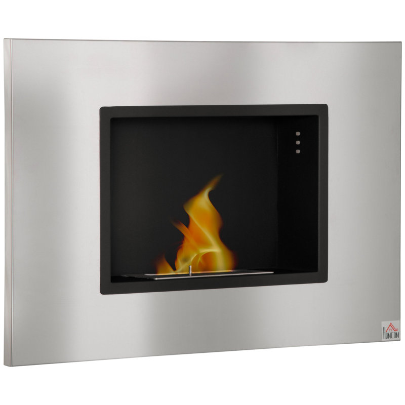 Cardenas Belfry Heating 78 cm W Silver Ethanol Bio-Ethanol Fireplace Insert