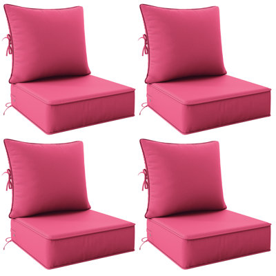 Outdoor 6.5" Thick Deep Seating Cushion Set Water-Resistant & Fade-Resistant Patio Chair Cushions