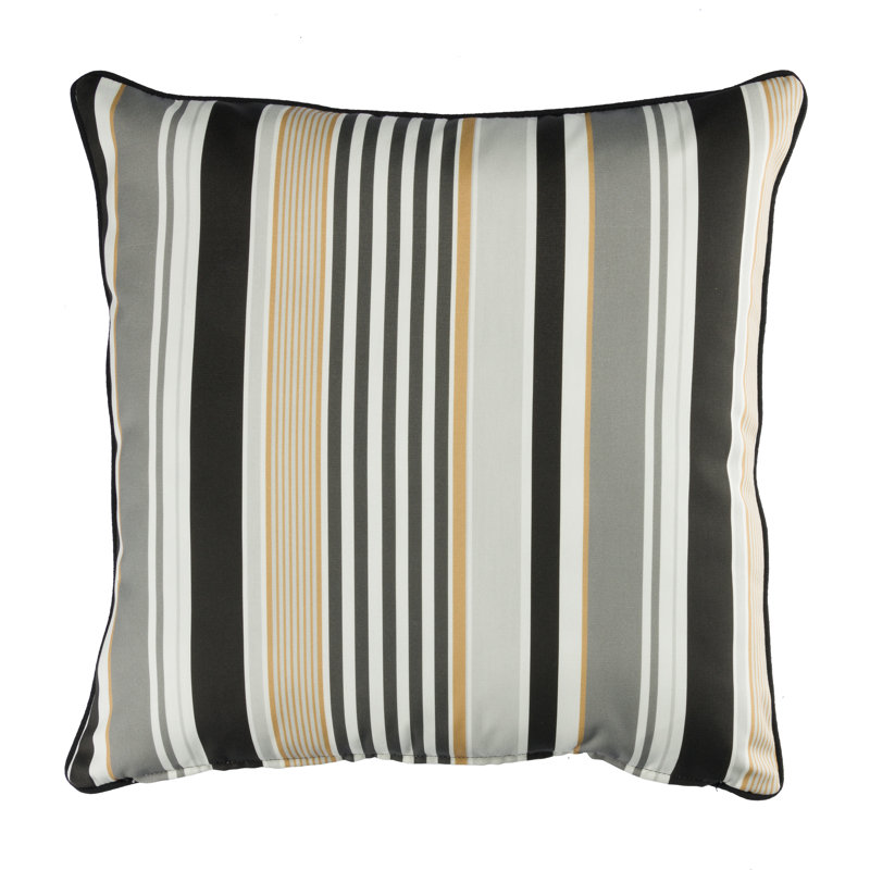 Lillian August Outdoor Living Lagoon Lumbar Pillow Cover, Newport Stripe Onyx, 20"H x 20"W