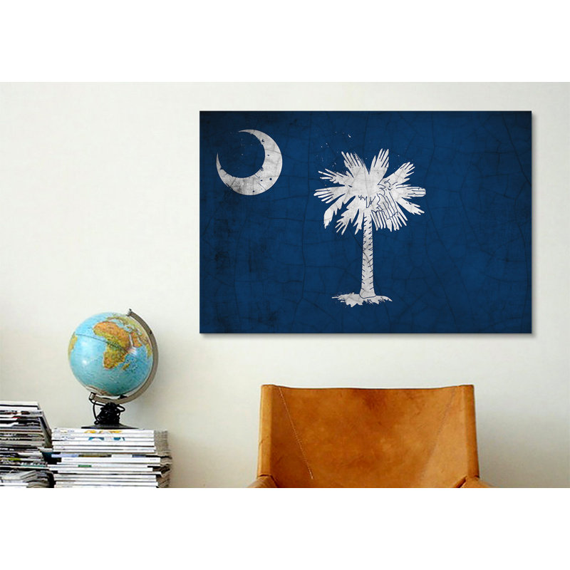 «Flags South Carolina Cracks», impression sur toile tendue, H 12 po x l 18 po x P 0,75 po