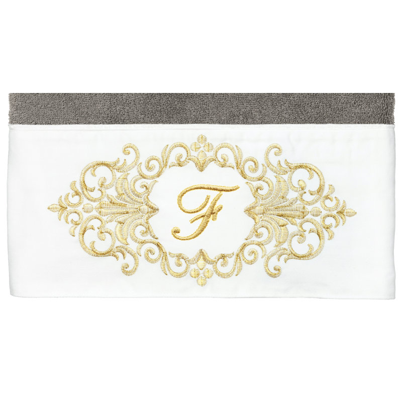 Winston Porter 100% Turkish Cotton MONICA 2PC Embellished Bath Towel Set, F