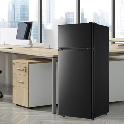 DEMULLER 4.5 Cu.Ft Mini Fridge with Freezer Mini Fridge with Adjustable Shelves Small Refrigerator with 2-Door for Home, Kitchen, Office and Bedroom