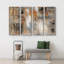«Black, White and Orange Brushstrokes Abstract Shapes on Canvas», reproduction de 4 pièces