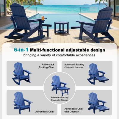 Folding Adirondack Chairs Patio Chairs Outdoor Adirondack Chair Weather Resistant Chair for Patio, Outside, Deck, Backyard, Fire Pit Chair, Campfire Chairs