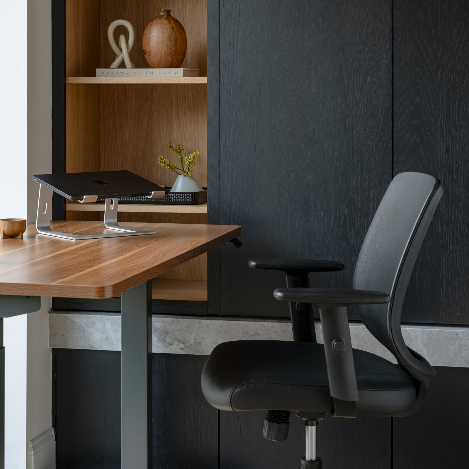 Office Chair with Lumbar Support, Black, Black