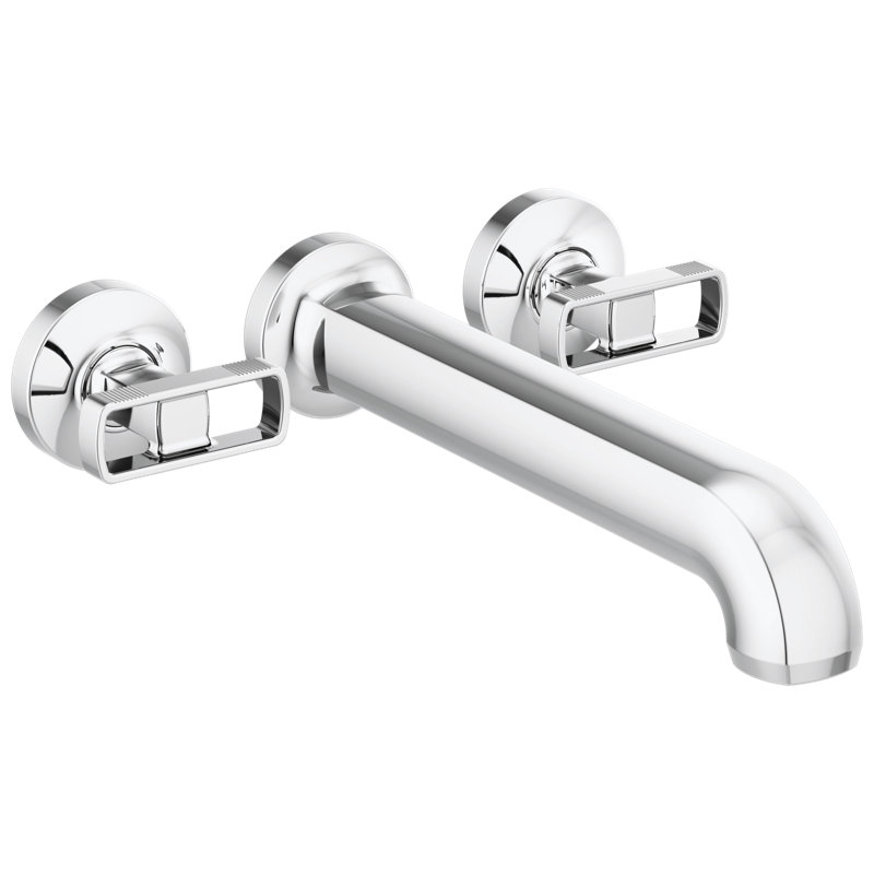 Kintsu® Two Handle Wall Mount Tub Filler, Knob, Polished Chrome